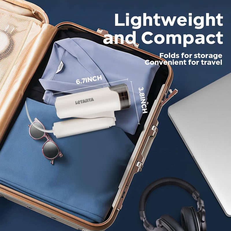 Letanta 2025 New Foldable Clothes Steamer Handheld, 1000W Travel Garment Steamer Iron for Clothes with 150ml Tank for Home, Office and Travel - Image 2